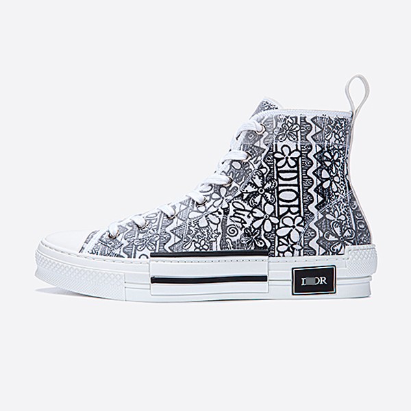 Dior x Stüssy 20FW Flower Embroidery B23 High-Top Sneakers, Unisex