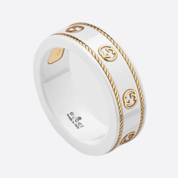 Gucci Yellow Gold Interlocking G Icon Ring 606826J85V5 8062