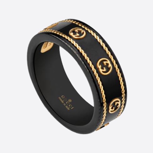 Gucci Yellow Gold Interlocking G Icon Ring 606826I0H11 8029