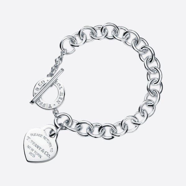 Tiffany Heart Tag Toggle Bracelet in Silver