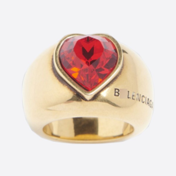 Balenciaga Women's Heart Ring in Golden 644266TZ12J1408