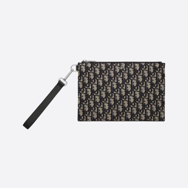 Dior Beige & Black Oblique Jacquard A5 Pouch 2ESCA338YSE_H05E
