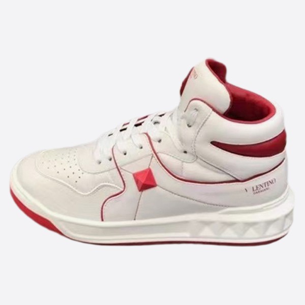 Valentino ONESTUD Mid-Top Sneakers White/Red