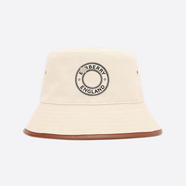 Burberry Leather Canvas Fisherman Hat Beige 80270381