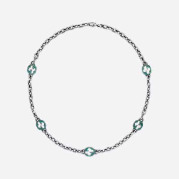 Gucci Enamel Interlocking G Necklace 658126J8410 8183