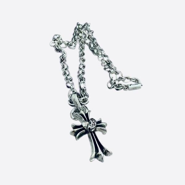 Chrome Hearts Vintage Love Cross Pendant Silver