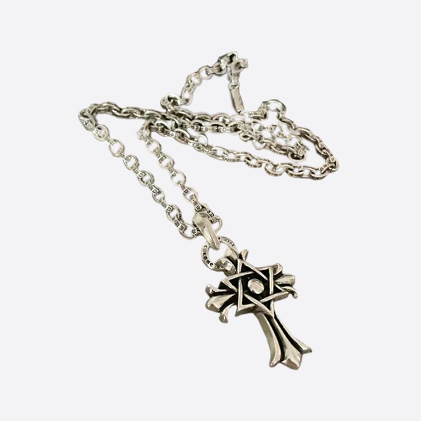 Chrome Hearts Cross Six-Pointed Star Necklace in Silver