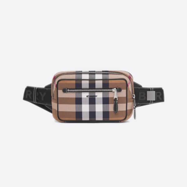 Burberry Check Cotton Canvas Leather Bum Bag 80420381