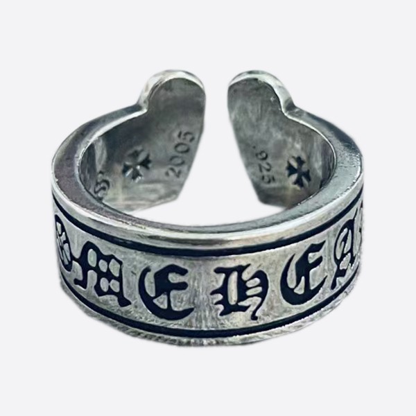 Chrome Hearts Scroll Label Horse Hoof Ring