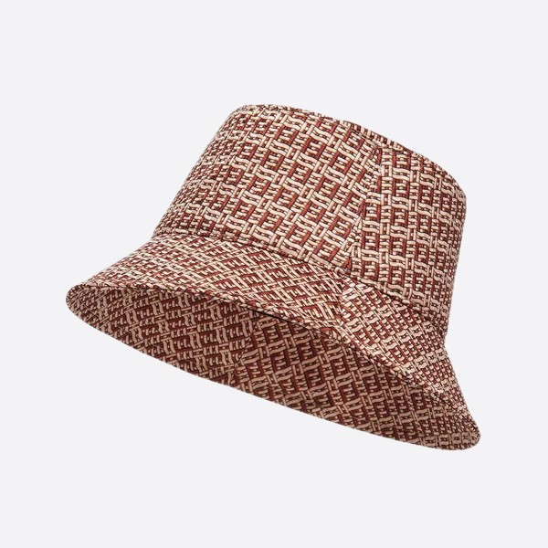 Fendi Double F Wide Brim Fisherman Hat Red FXQ670ADNGF0QD1