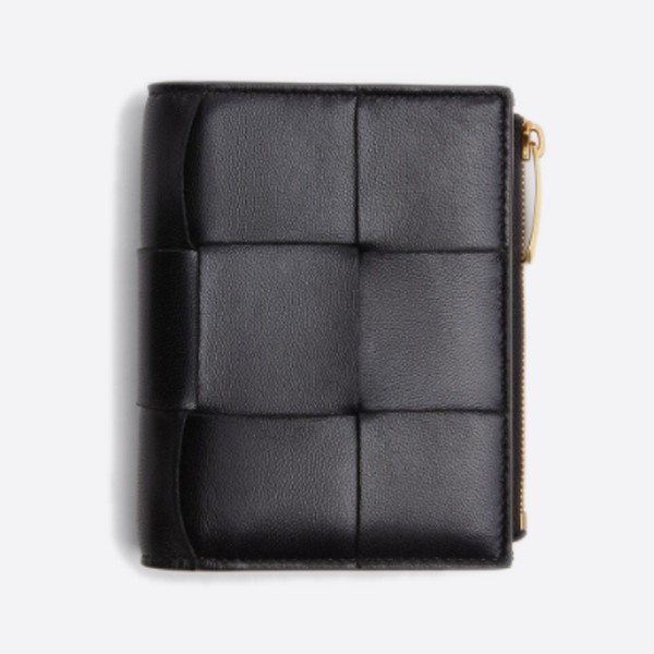 Bottega Veneta Clamshell Zip Wallet Black 651381VCQC48425