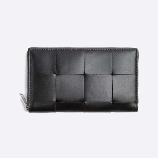 Bottega Veneta Zip Around Wallet Black 649607VBWD28803