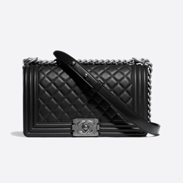 Chanel Boy Bag Calfskin Black Medium A67086 Boy Handbag A67086