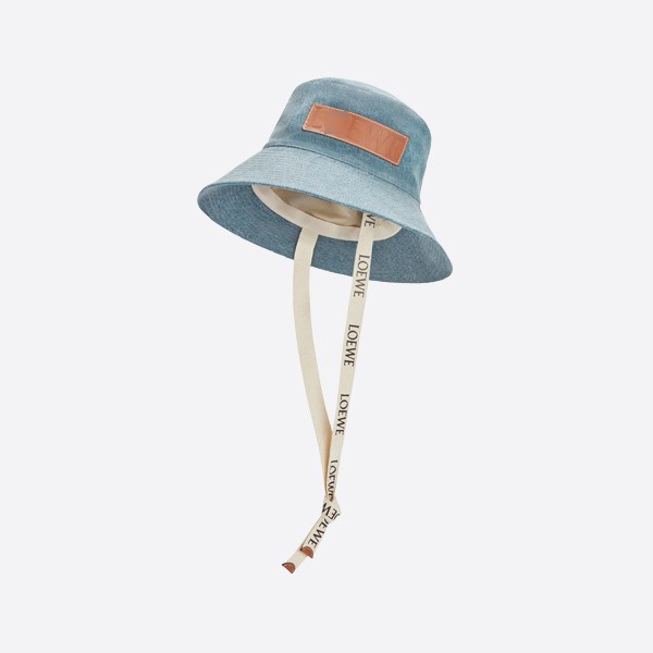 Loewe Print Grosgrain Strap Fisherman Hat Light Blue K820HF1X22