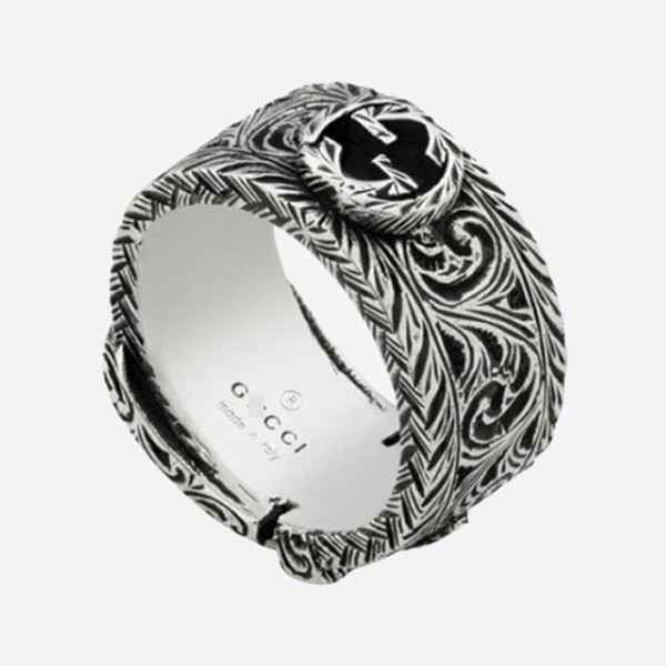 Gucci Interlocking Silver Ring YBC600138001