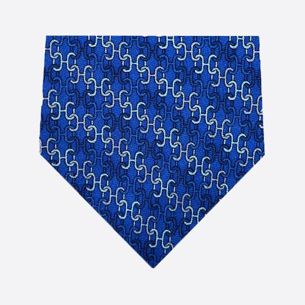 Hermes Tricolor Chain Tie Blue H030189T 39
