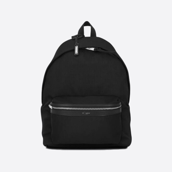Saint Laurent Black Classic City Backpack Nylon Canvas Leather 534967GIV3F1000