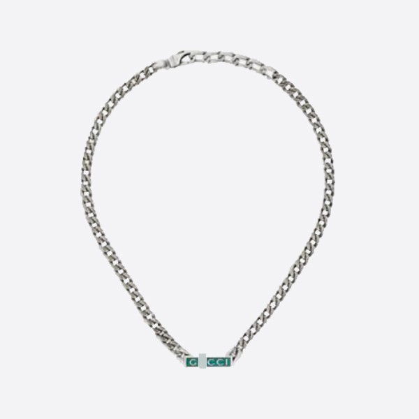 Gucci logo enamel necklace 678713 J8410 8183