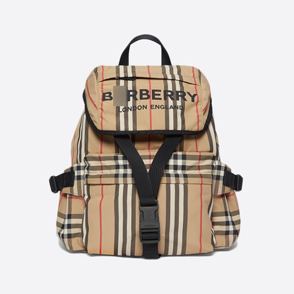Burberry Print Icon Stripe Nylon Backpack Archive Beige 80147511