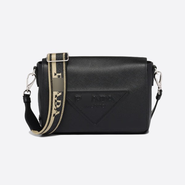 Pradasa Piano Leather Shoulder Bag, Color - Black, 2VD046_2FAD_F0002_V_OOO