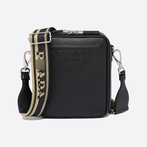 Pradasa Piano Leather Shoulder Bag, Color - Black, 2VH154_2FAD_F0002_V_OOO