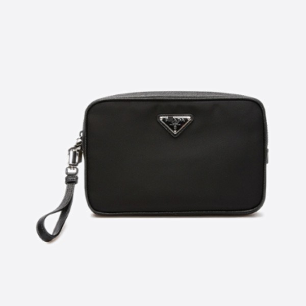 Prada Nylon Triangle Logo Zipper Pouch 2NE007 064 F0002