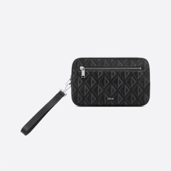 Dior Toiletry Bag, Black CD Diamond Canvas, 2ESCA340DCO H43E