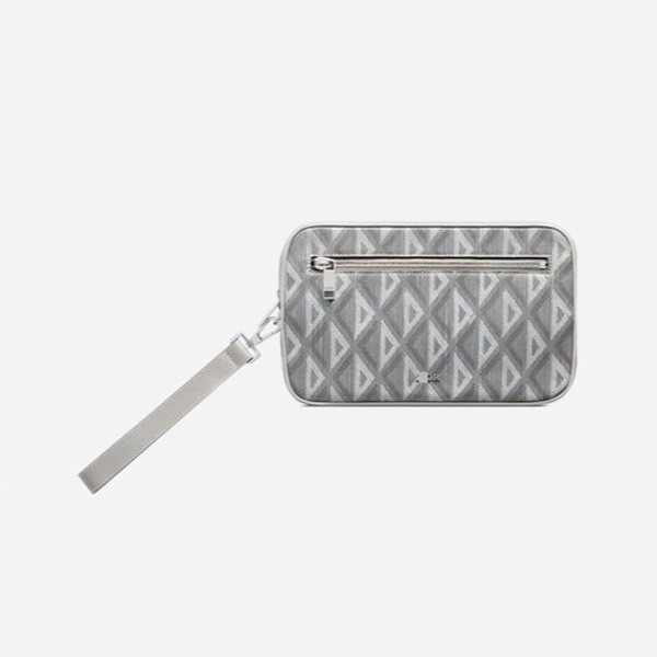 Dior Toiletry Bag, Gray CD Diamond Canvas, 2ESCA340DCO H42E
