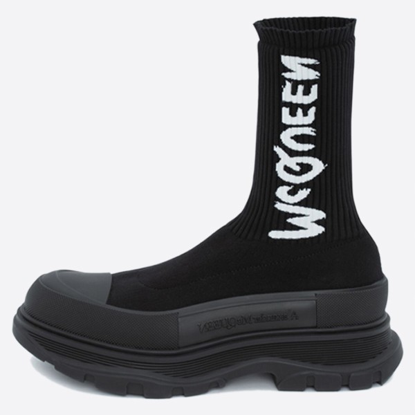 Alexander McQueen Graffiti Knit Tread Slick Boots 705671W4TV11070