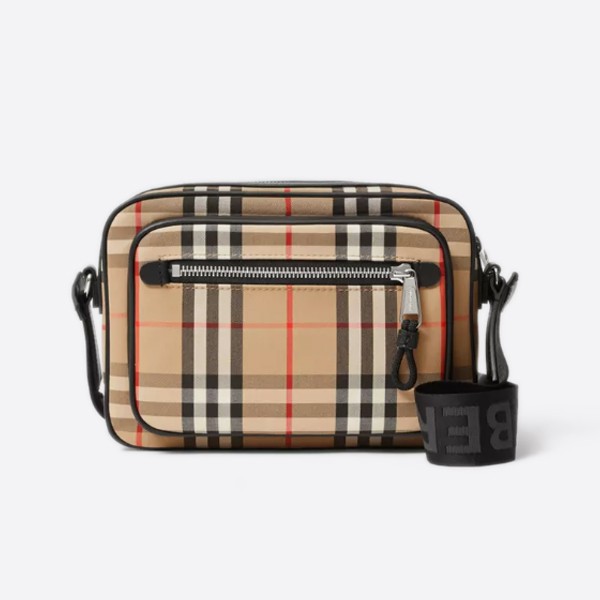 Burberry Vintage Check Leather Crossbody Bag in Archive Beige 80101521