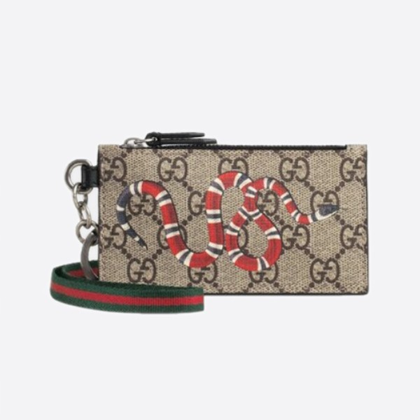 Gucci GG Supreme Kingsnake Print Card Case 523903 9SDAN 8669