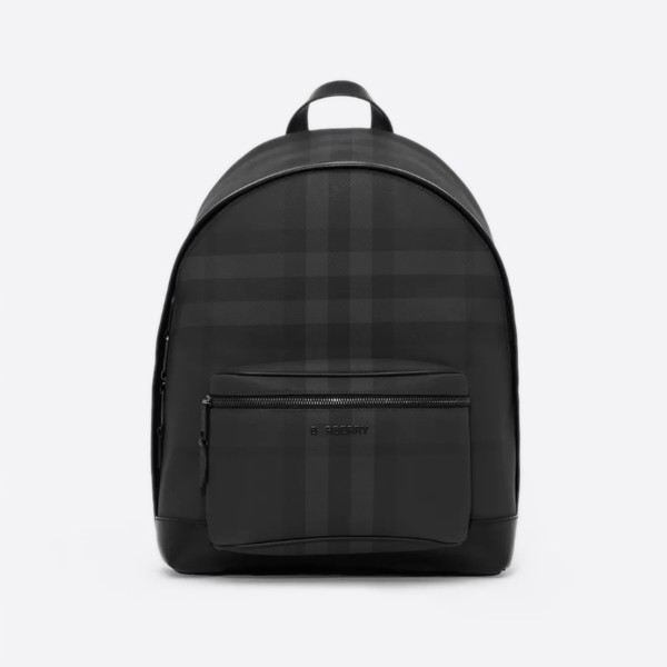 Burberry Charcoal Check Leather Backpack, Color: Charcoal, 80546631