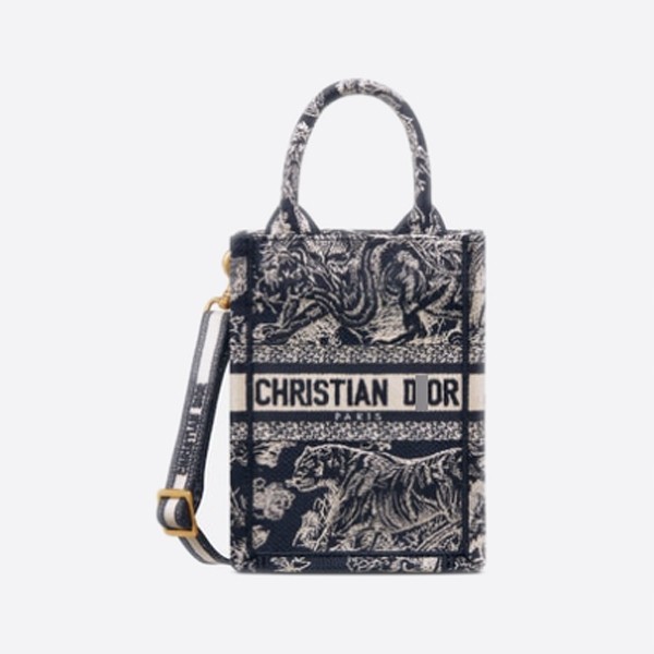 Dior BOOK TOTE Mini Phone Bag Reverse Toile de Jouy Embroidery S5555CRGO_M928