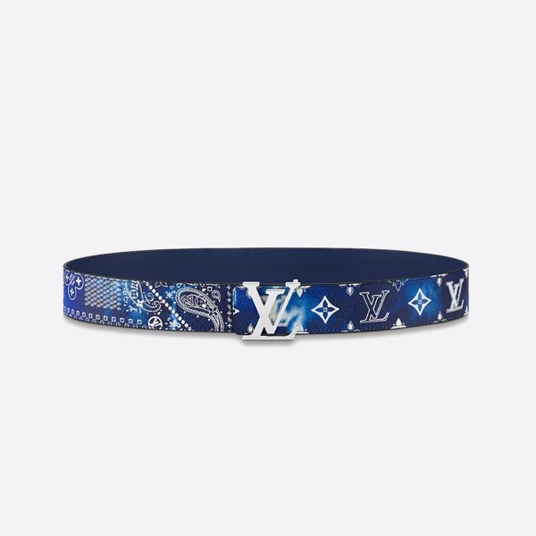 Louis Vuitton Initial MNG Bandana Blue Silver (4.0cm) M0530U