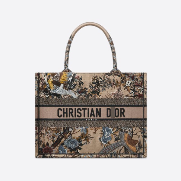 Dior BOOK TOTE Medium Bag Jardin d'Hiver Embroidery M1296ZRWD_M918