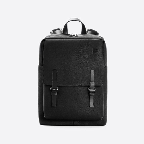 Loewe Soft Grained Calfskin Military Backpack, Black, B553J18X03