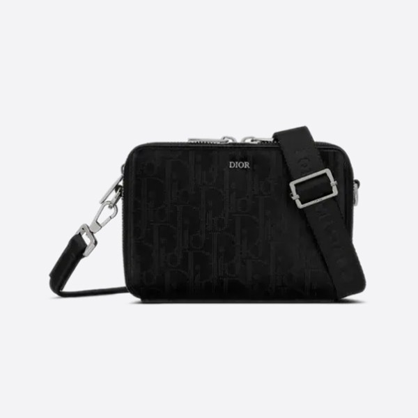 Dior Messenger Pouch in Black Oblique Galaxy Leather (2ESBC119VPD_H03E)