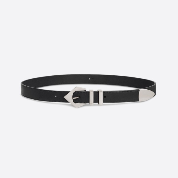 Celine Medium Studded Belt, Vintage Cowhide Leather, Black and Silver (2.5cm), 45BBU3ACI.38SI