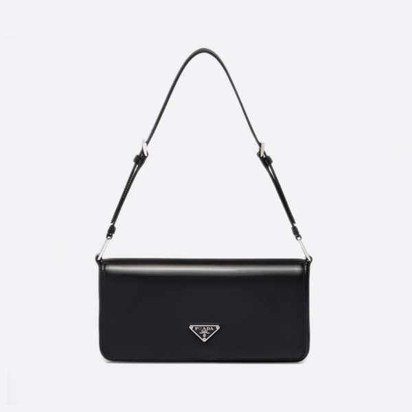 Prada Brushed Leather Prada Palm Bag, Color: Black, 1BD323_ZO6_F0002_V_HOO