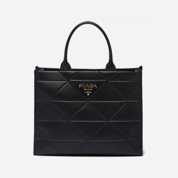 Prada Large Leather Handbag, Black, 1BA377_ASK_F0002_V_OCO