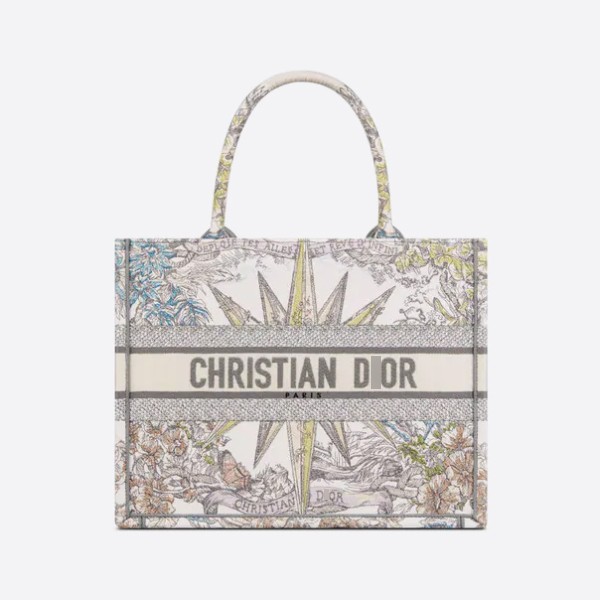 Dior BOOK TOTE Medium Bag with Multicolored Reve d'Infini Embroidery, M1296ZMDW_M884