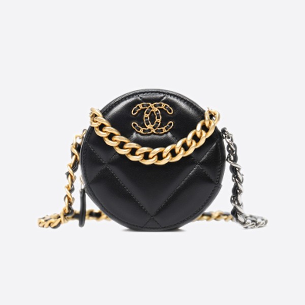 Chanel 19 Circle Bag in Black Quarting Lambskin with Wire Mesh AP0945 B04852 94305
