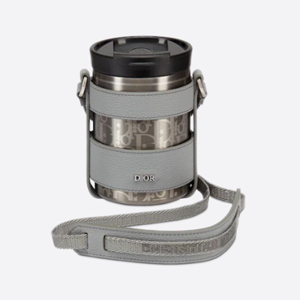 Dior AQUA Strap Mug in Grained Calfskin and Oblique Stainless Steel (2ESKH324YMJ_H860)