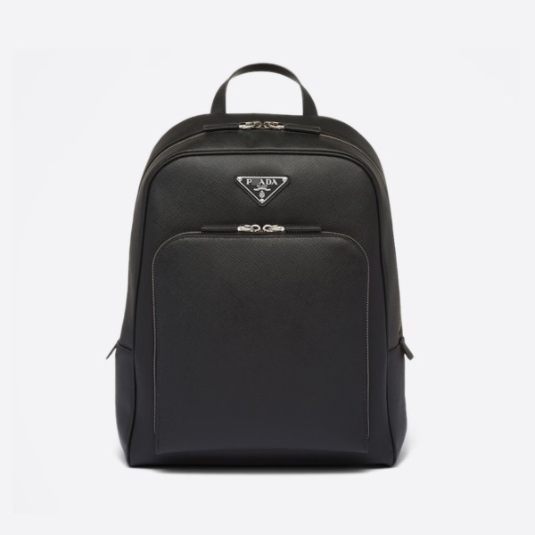Pradasa Piano Leather Backpack, Color: Black, 2VZ102_2FAD_F0002_V_OOO