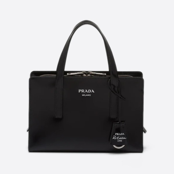 Pradali Edition 1995 Brushed Leather Mini Handbag, Black, 1BA357_ZO6_F0002_V_OOO