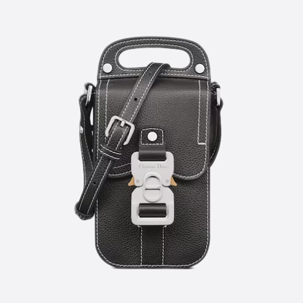 Dior Saddle Vertical Pouch in Grained Calfskin 2ADCA446YKK_H00N