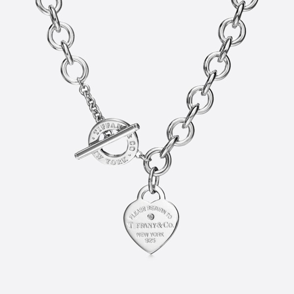 Tiffany Heart Tag Toggle Necklace in Silver 60128534