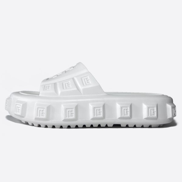 Balmain Ari Flat Mule Pool Slides White AM1UL322KEVA