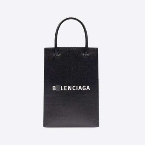 Balenciaga White Square Calfskin Shopping Phone Holder Bag 5938260AI2N1000