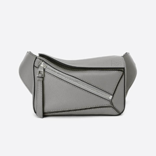Loewe Mini Puzzle Bomb Bag - Classic Calfskin Color: Asphalt Grey B510U89X02